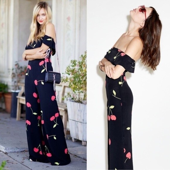 Reformation Jumpsuit Cherry Print - Picture 1 of 16